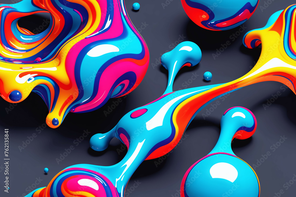 Obraz premium Abstract 3D fluid Endless background. Seamless colorful pattern.
