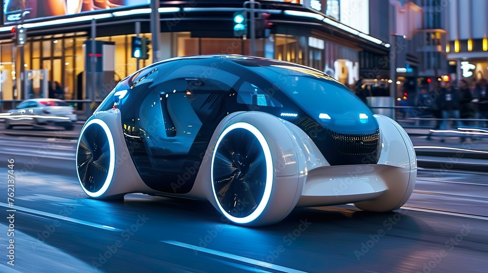 Highlight the futuristic appeal of electric cars and eco-friendly transportation