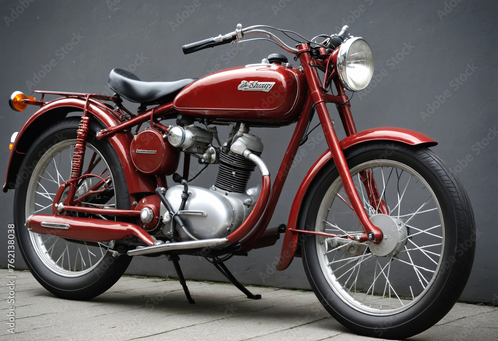 Old Japanese motorcycle 3d isolated