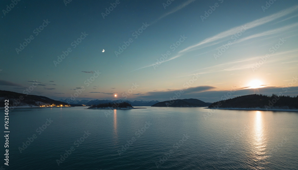illustration of a light, lake or sea calm background 