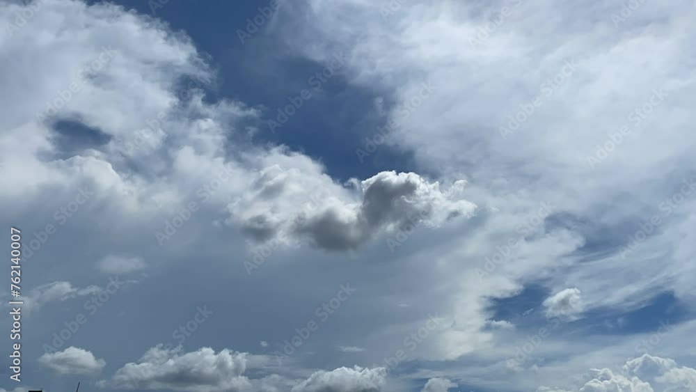 Wisps of clouds moved across the blue sky Wisps of clouds moved across the blue sky