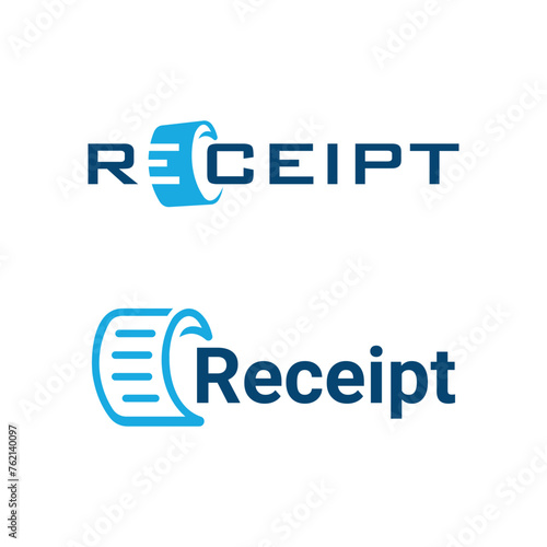 Receipt Logo design word mark text logo concept vector template creative 