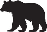 Polar Bear Silhouette Vector Illustration White Background