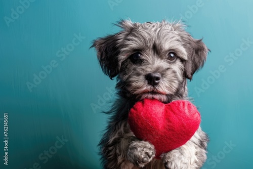 Affectionate Dog with Heart on Isolated Background, AI Generative  © NikoArakelyan