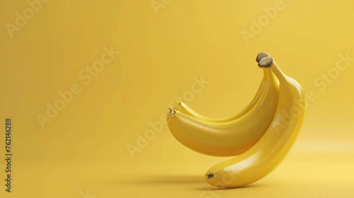 Banana 3d Advertisement Banner  Generative AI.