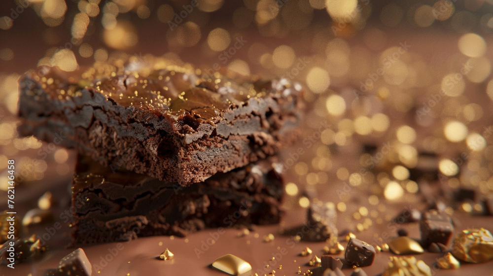 Butterscotch Brownie 3d Advertisement Banner Generative AI. Butterscotch Brownie 3d Advertisement Banner Generative AI.
