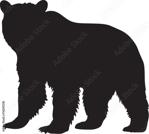 Polar Bear Silhouette Vector Illustration White Background