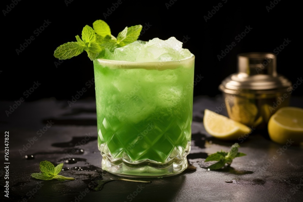 Fototapeta premium Traditional Patricks day drink pub. Alcohol green. Generate Ai