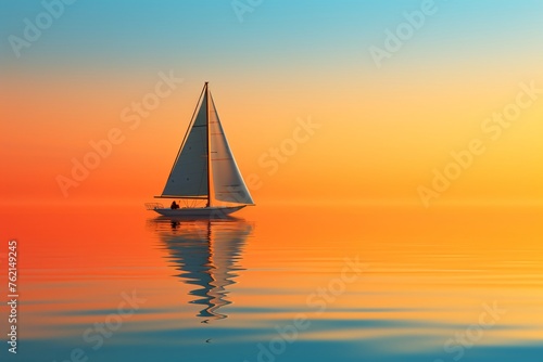 a sailboat on water with a colorful sky