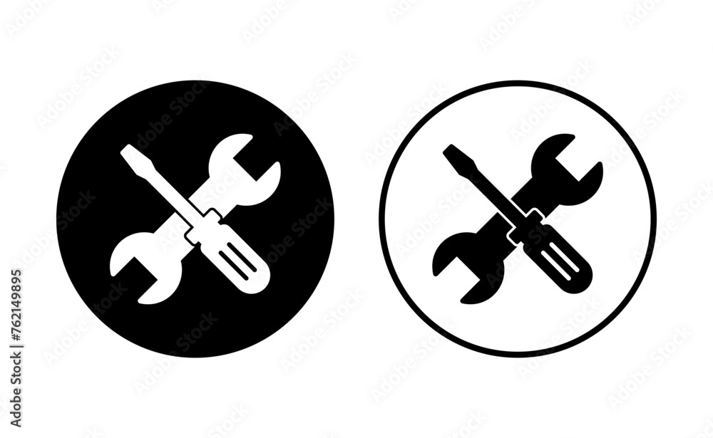 Repair tools icon set. tool icon vector. setting icon vector. Wrench and screwdriver. support, Service Repair tools icon set. tool icon vector. setting icon vector. Wrench and screwdriver. support, Service