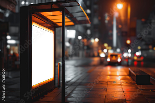 Mock up of light box on the bus stop.