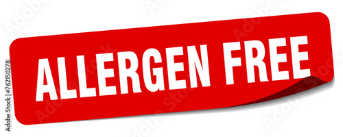 allergen free sticker. allergen free label