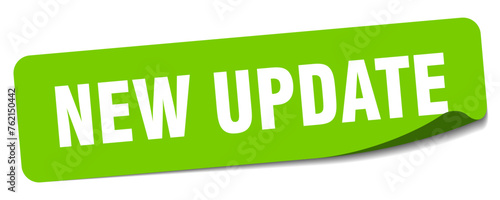 new update sticker. new update label