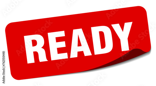 ready sticker. ready label