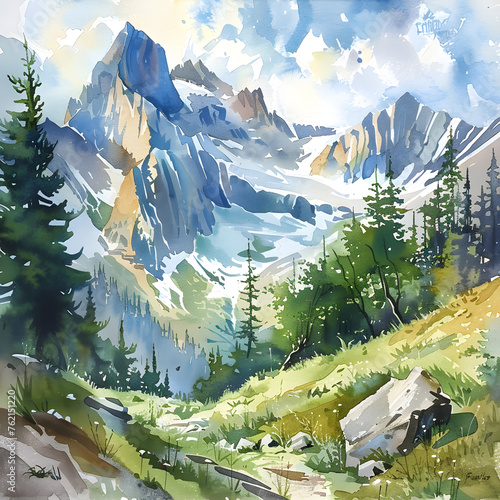 Berge Aquarell