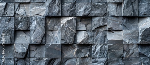 Abstract texture of gray decorative stone wall, stone tile background