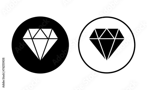 Diamond icon set. diamond gems vector icon.