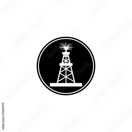 Oil derrick icon isolated on transparent background