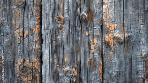Charred History: Textured Blackened Wooden Planks