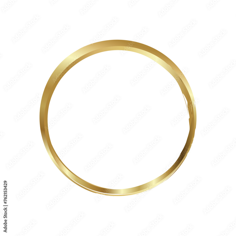 Gold circle frame. Line round, geometric Gold circle frame. Line round, geometric
