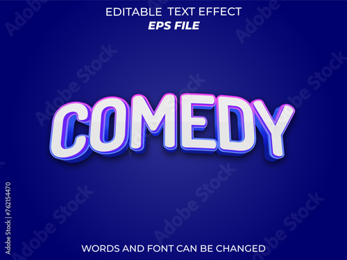 comedy text effect, font editable, typography, 3d text. vector template