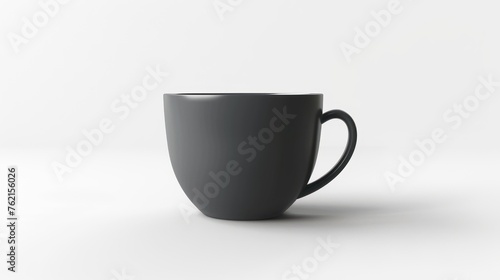 3d rendering side view gray coffee cup isolated on white background. AI generated image