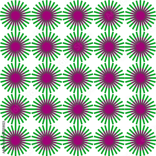 Seamless geometric pattern with flowers. Vector illustration.