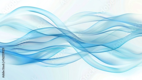 Abstract white background with dynamic soft blue smooth wave. AI generated image
