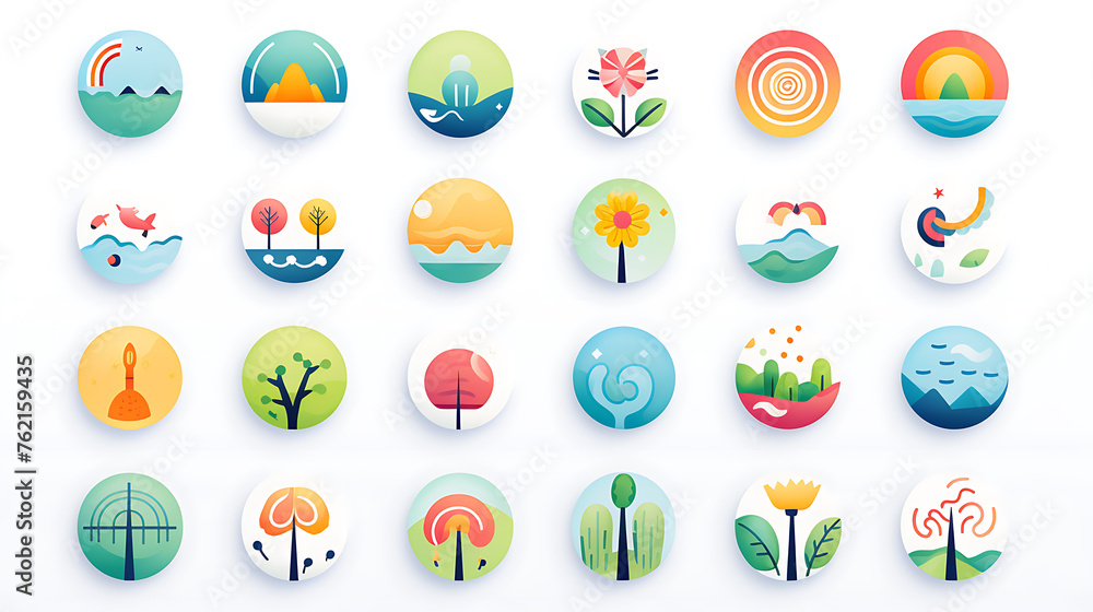 Create series of colorful clip art collections