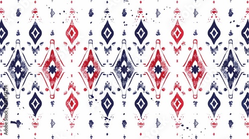 This geometric ethnic oriental ikat pattern traditional design is suitable for backgrounds, carpets, wallpaper, clothing, wrappings, batik and fabrics. Modern illustrations. Embroidery design.