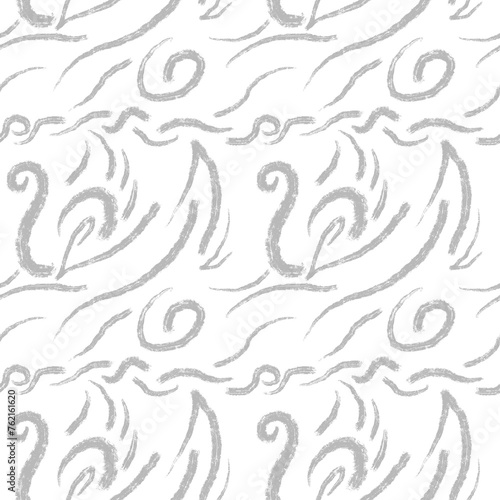 abstract repetitive background with waves and swan