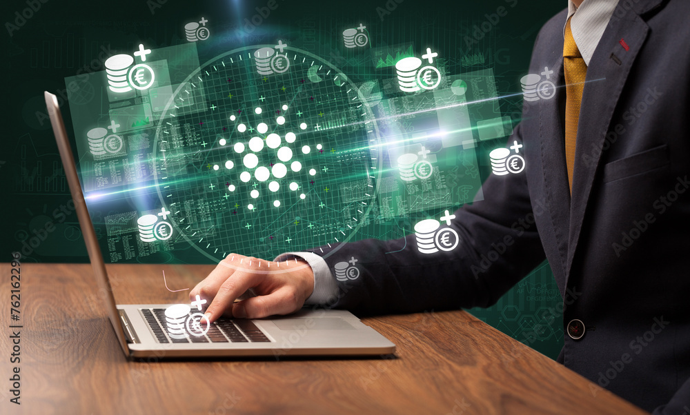 business hand working in stock market business hand working in stock market