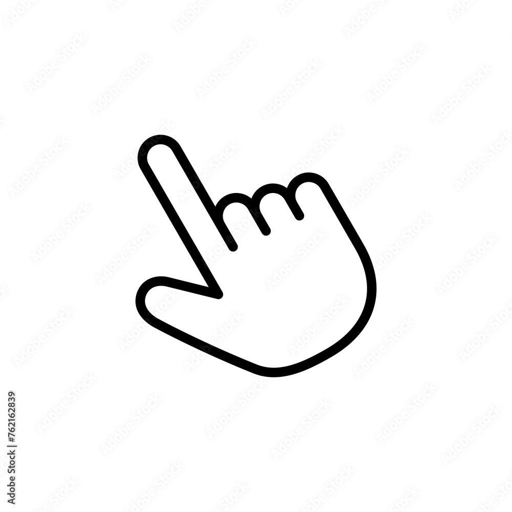 Hand cursor icon vector isolated on white background. Hand click icon. Finger pointer vector Hand cursor icon vector isolated on white background. Hand click icon. Finger pointer vector
