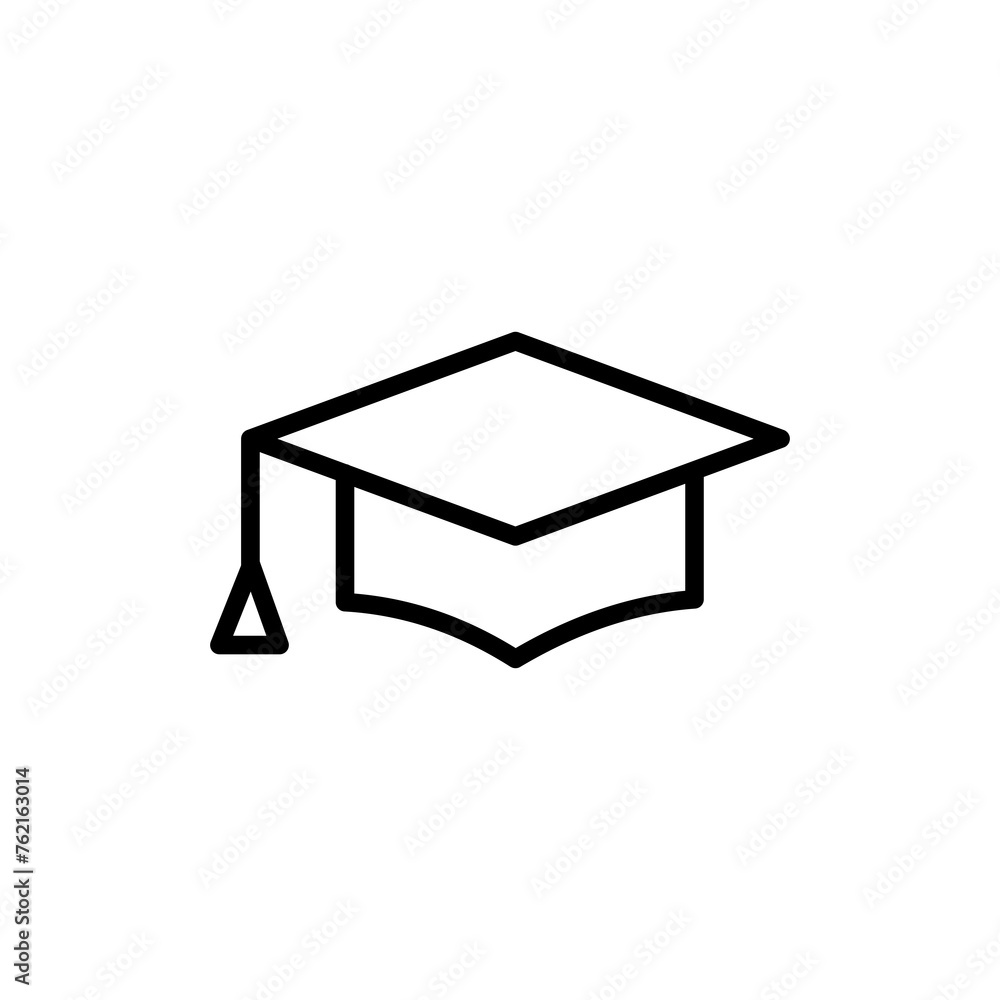 Education icon vector isolated on white background. Graduation cap icon. Graduate. Students cap Education icon vector isolated on white background. Graduation cap icon. Graduate. Students cap