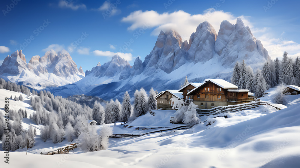 Fototapeta premium ski resort in the mountains