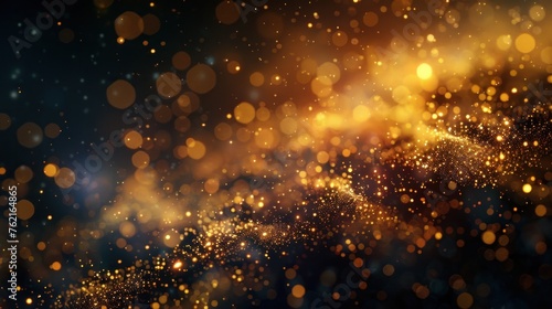 Abstract luxury golden particles glitters shiny background. AI generated image