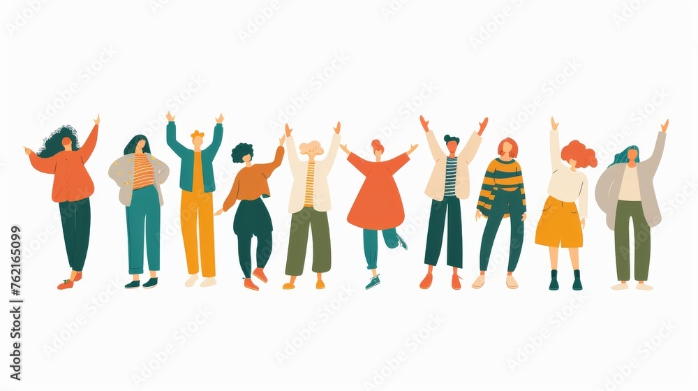 A flat design style modern illustration of people with their upper bodies sticking out in various shapes. A flat design style modern illustration of people with their upper bodies sticking out in various shapes.
