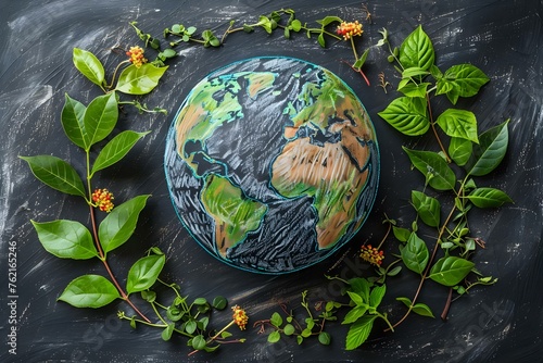 Creating a Sustainable World Through Global Earth Drawings With ESG Concept. Concept Sustainable Development  Global Earth Drawings  ESG Concept  Environmental Conservation  Climate Action