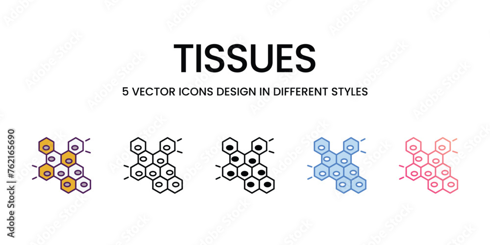 Tissues icons set in different style vector stock illustration