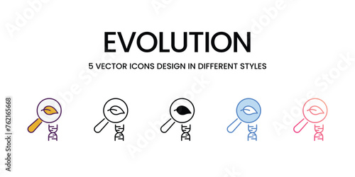 Evolution icons set in different style vector stock illustration