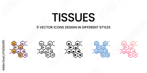 Tissues icons set in different style vector stock illustration