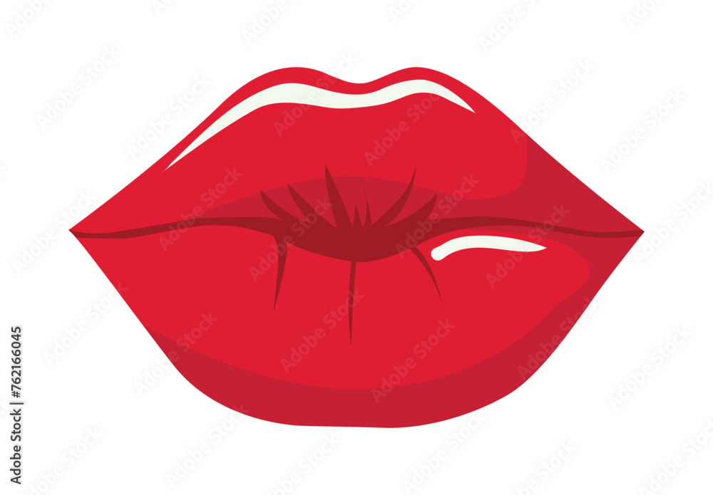 Red lips isolated on white background Red lips isolated on white background