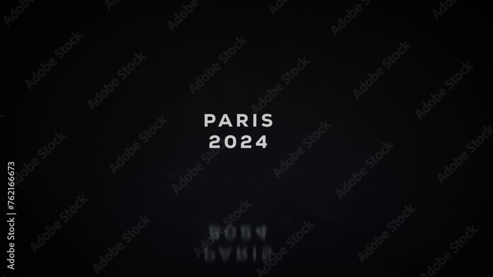 Paris 2024 - Animation de titre glitch et halo lumineux