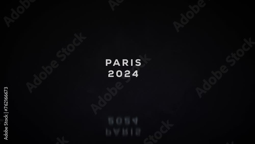 Paris 2024 - Animation de titre glitch et halo lumineux (ID: 762166673)