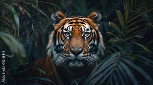 A majestic tiger with piercing eyes
