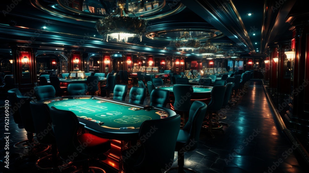 Casino Room With Poker Table and Chairs Casino Room With Poker Table and Chairs