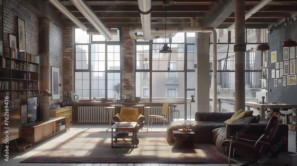 Rustic-Modern Urban Loft A Sanctuary of Natural Light and Comfort
