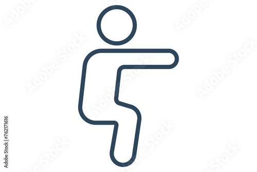 squatting icon. body movements in gymnastics. icon related to sport, gym. line icon style. element illustration.