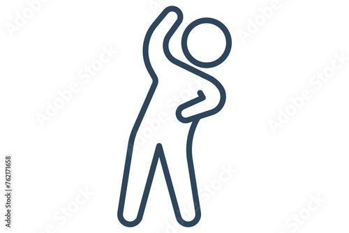 body tilts icon. body movements in gymnastics. icon related to sport, gym. line icon style. element illustration.