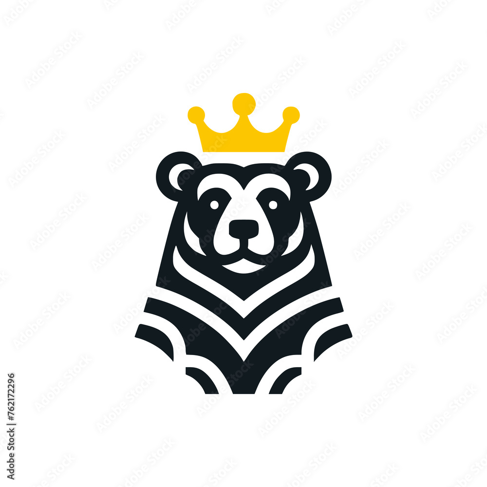 king bear wild animal beast logo vector illustration template design ...